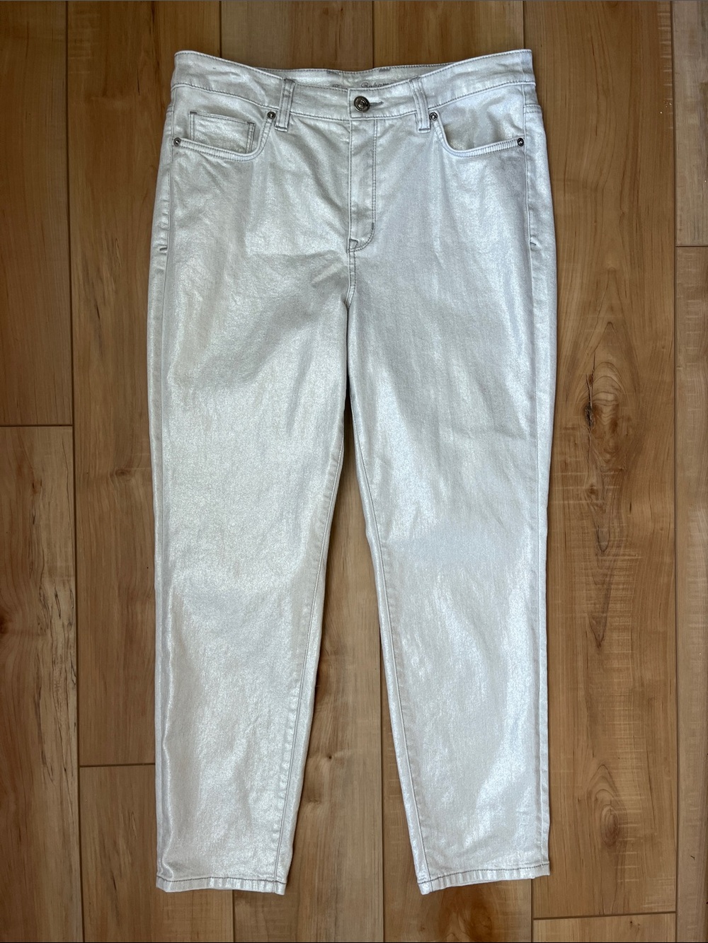 Tommy Bahama Metallic Silver Cropped Jeans